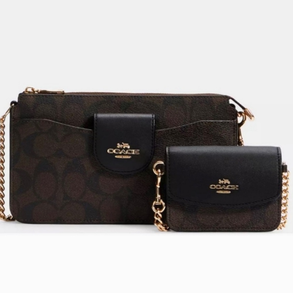Poppy Crossbody With Card Case In Signature Canvas